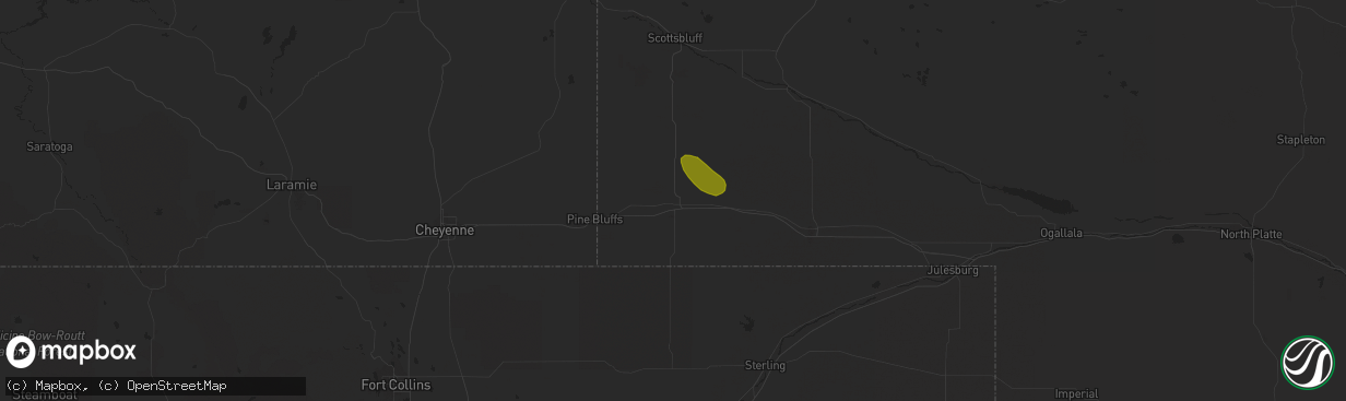 Hail map in Kimball, NE on September 8, 2018