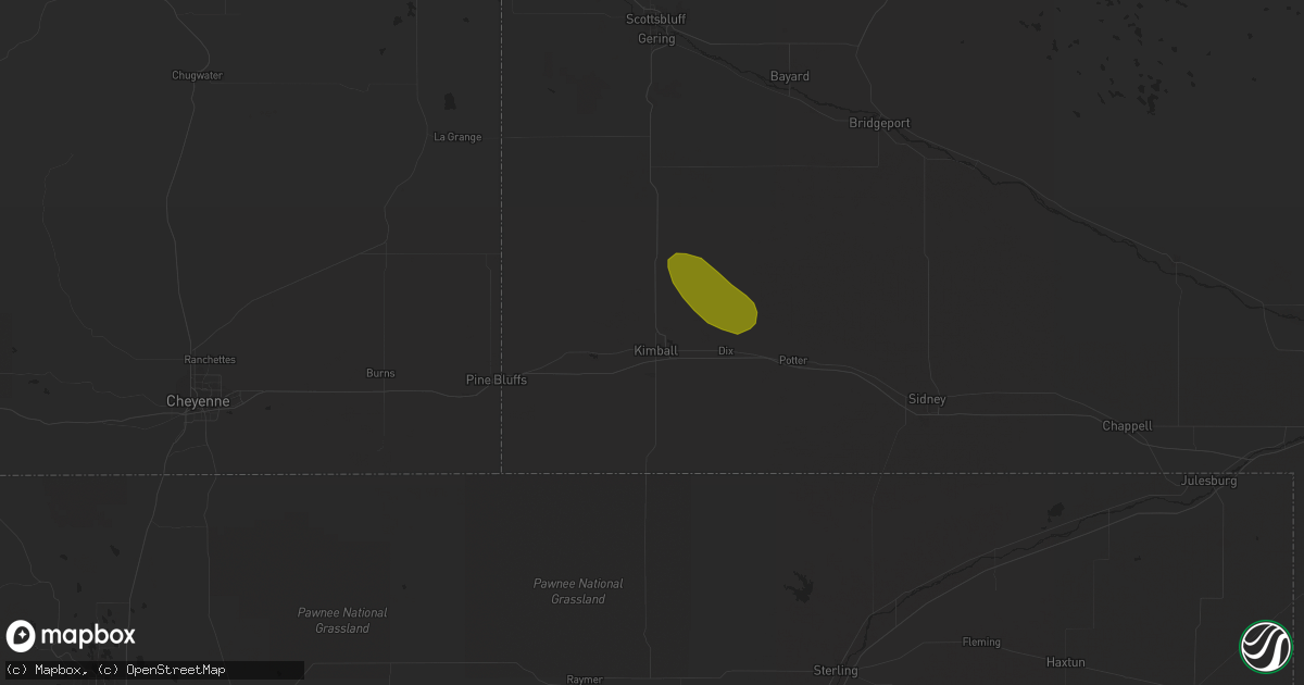 Hail map in Kimball, NE on September 8, 2018