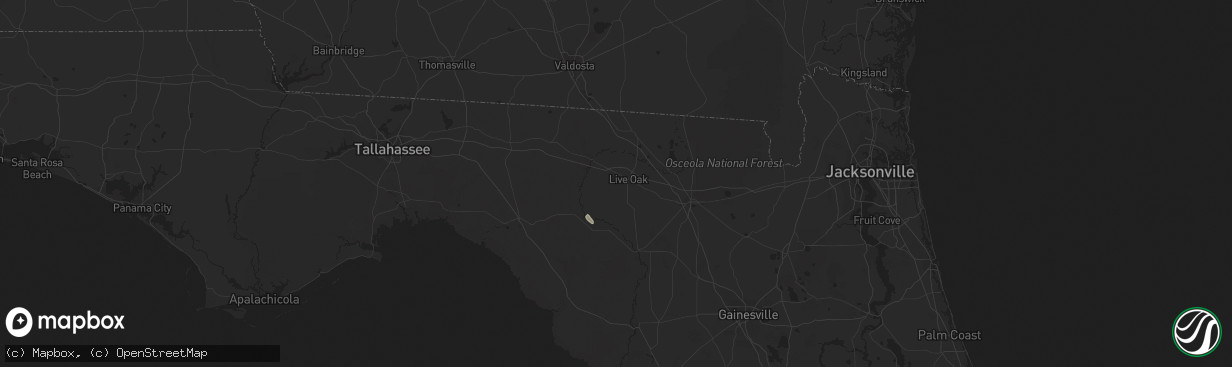 Hail map in Live Oak, FL on September 8, 2018