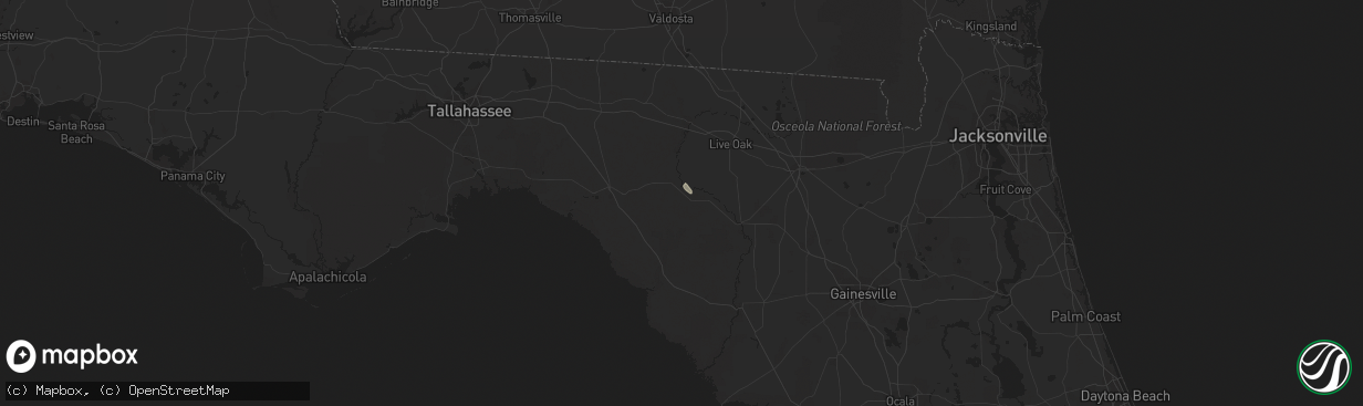 Hail map in Mayo, FL on September 8, 2018