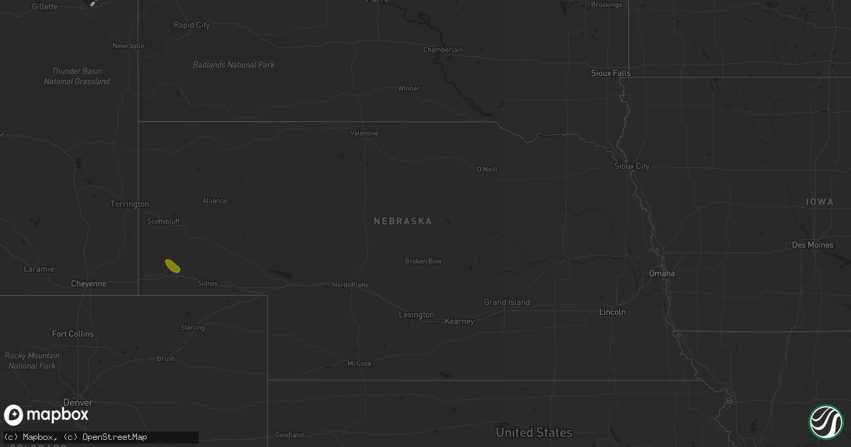 Hail map in Nebraska on September 8, 2018