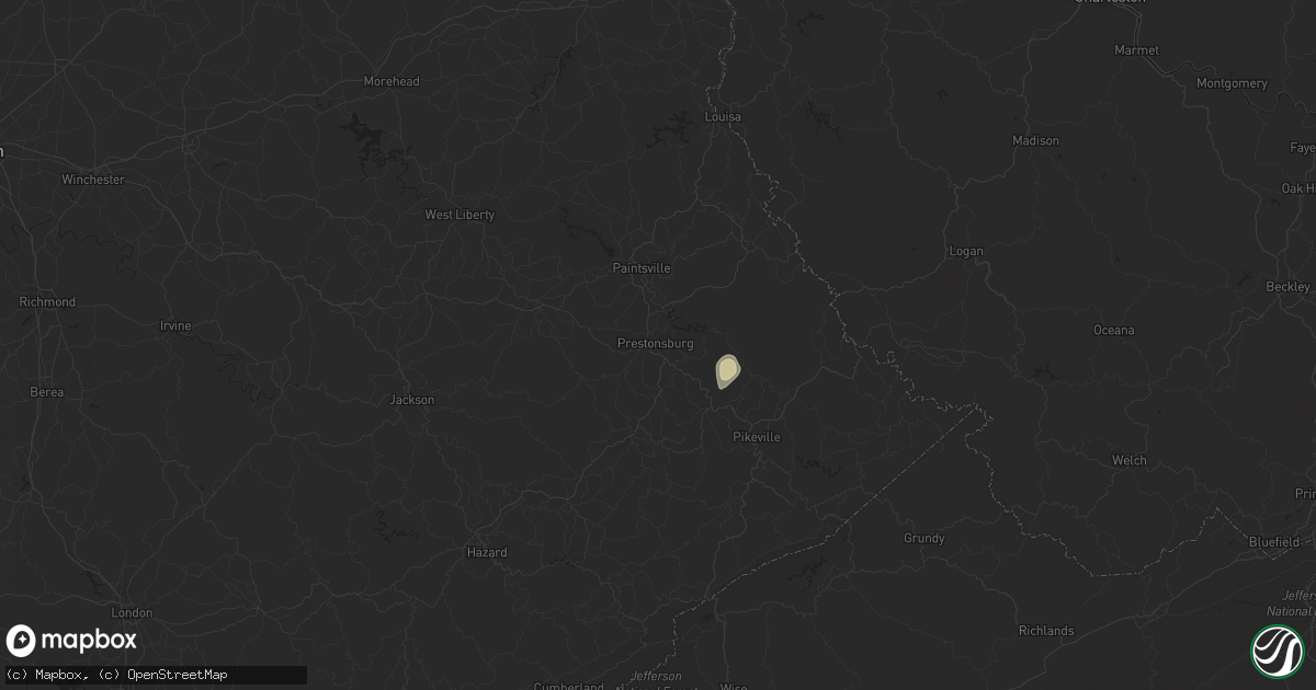 Hail map in Prestonsburg, KY on September 8, 2018