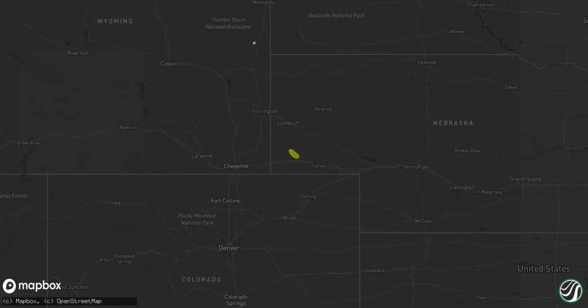 Hail map on September 8, 2018