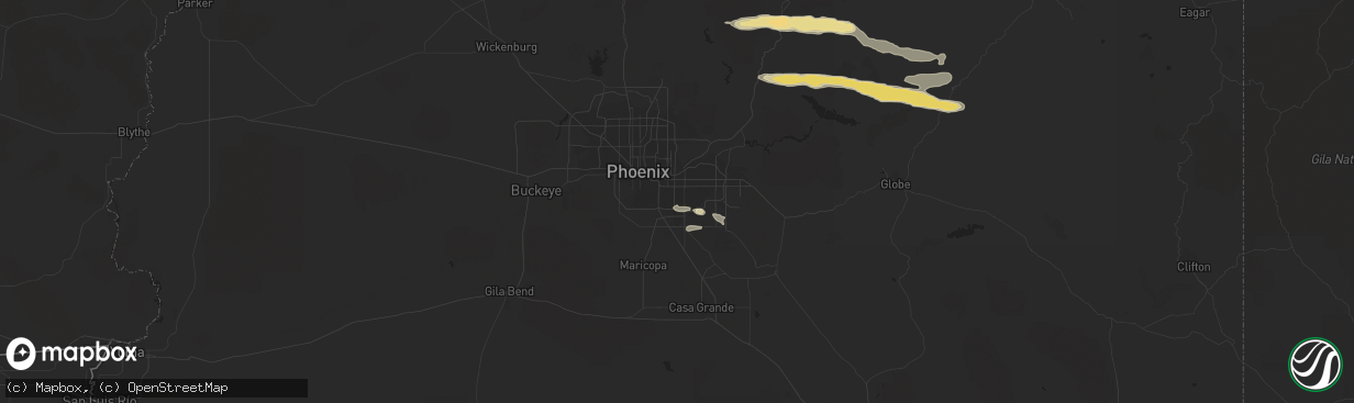 Hail map in Chandler, AZ on September 8, 2020