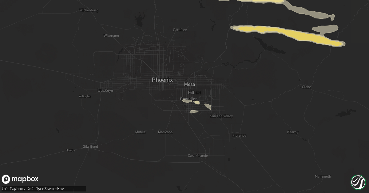 Hail map in Chandler, AZ on September 8, 2020
