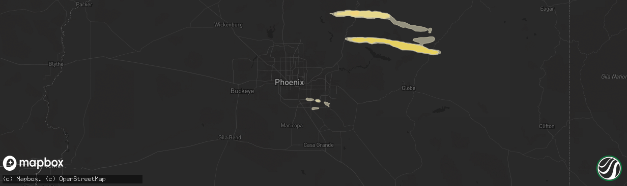 Hail map in Gilbert, AZ on September 8, 2020