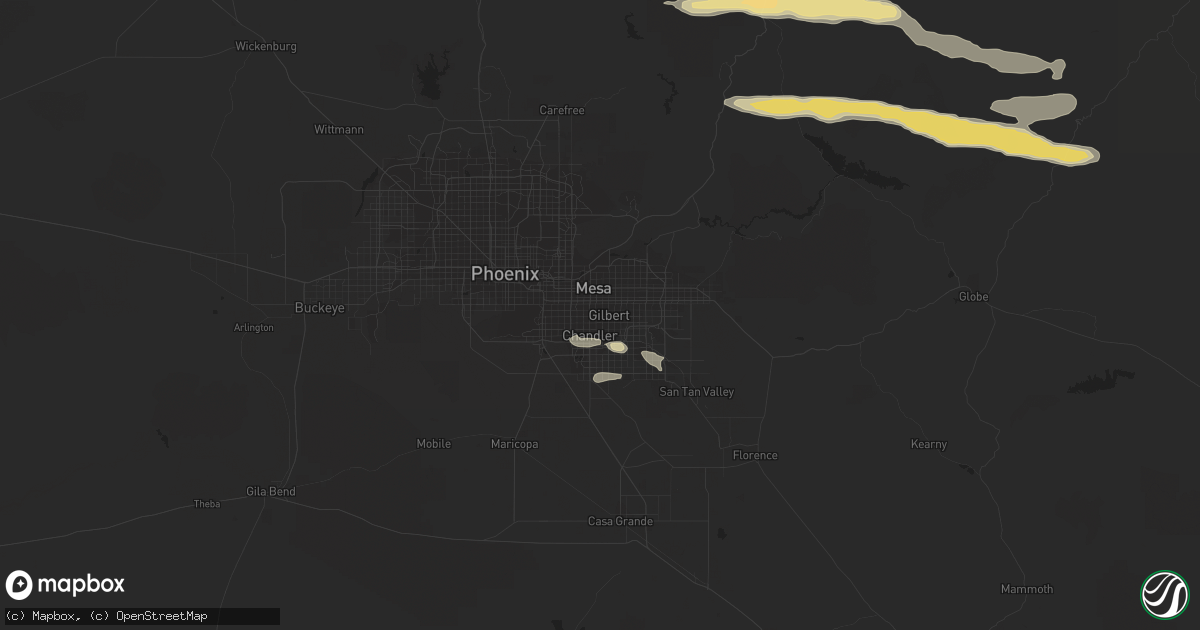 Hail map in Gilbert, AZ on September 8, 2020