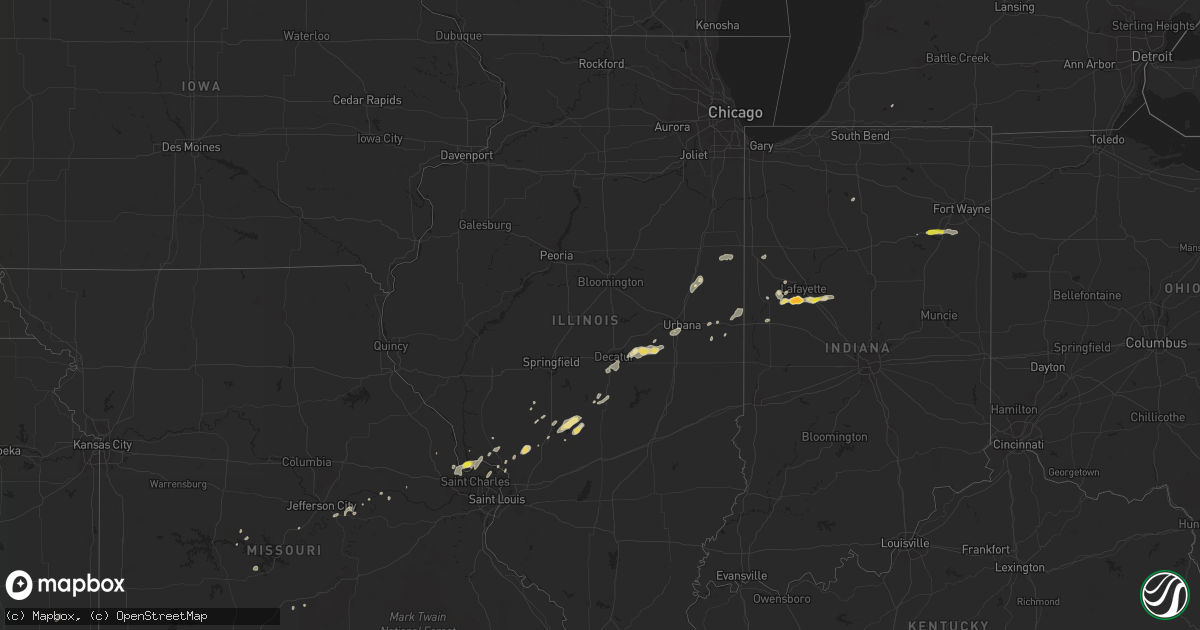 Hail map in Illinois on September 8, 2020