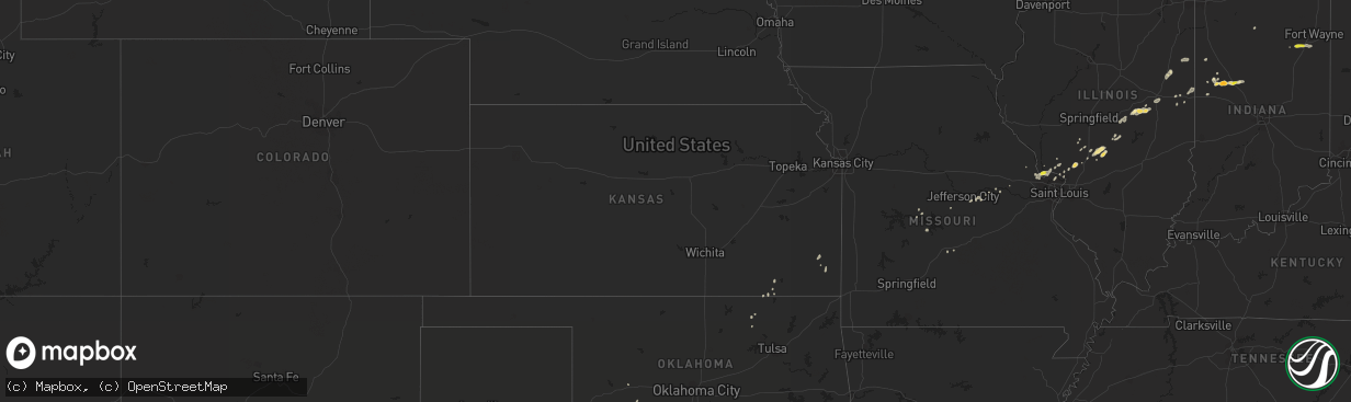 Hail map in Kansas on September 8, 2020