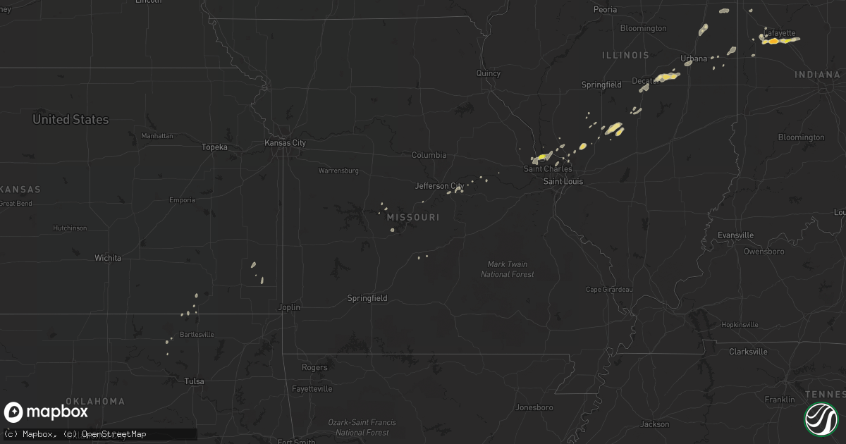 Hail map in Missouri on September 8, 2020