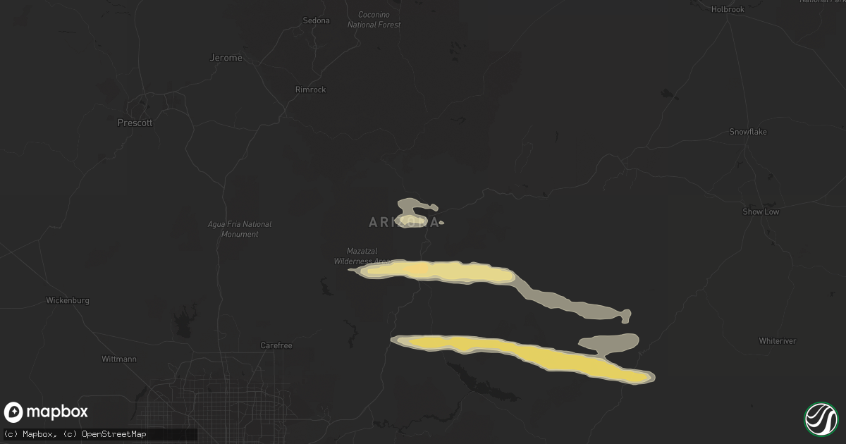 Hail map in Payson, AZ on September 8, 2020