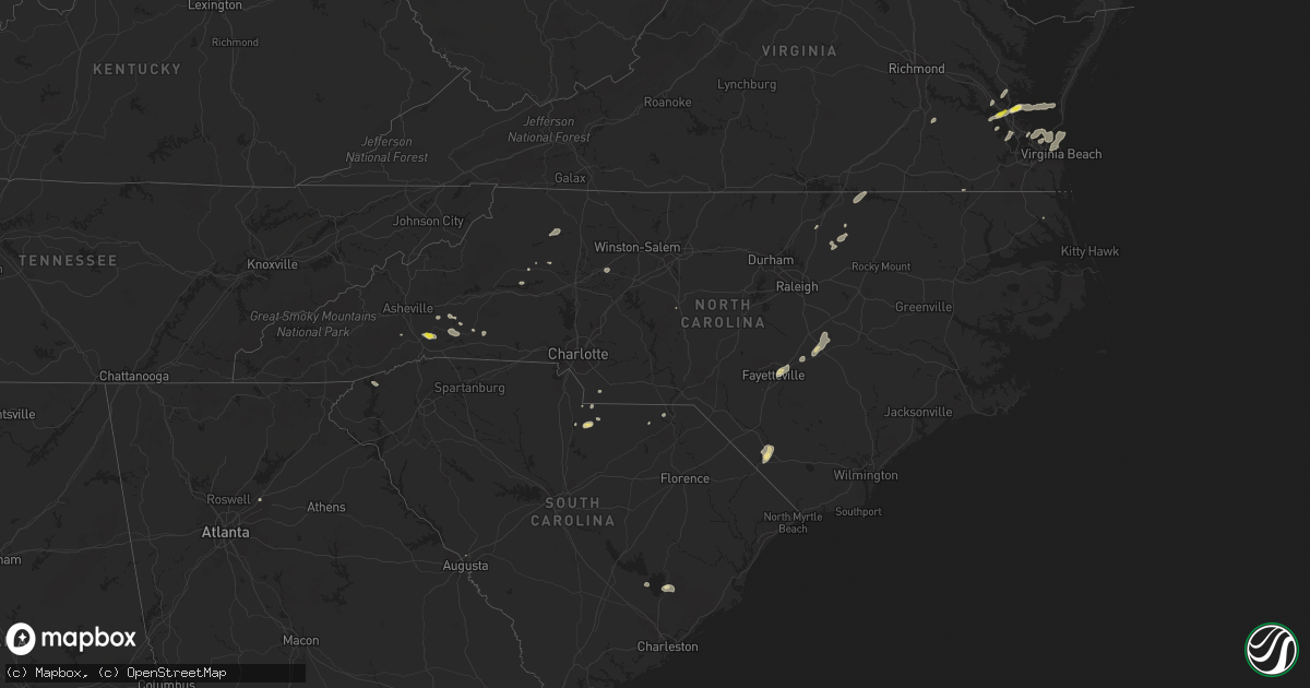 Hail map in North Carolina on September 8, 2021
