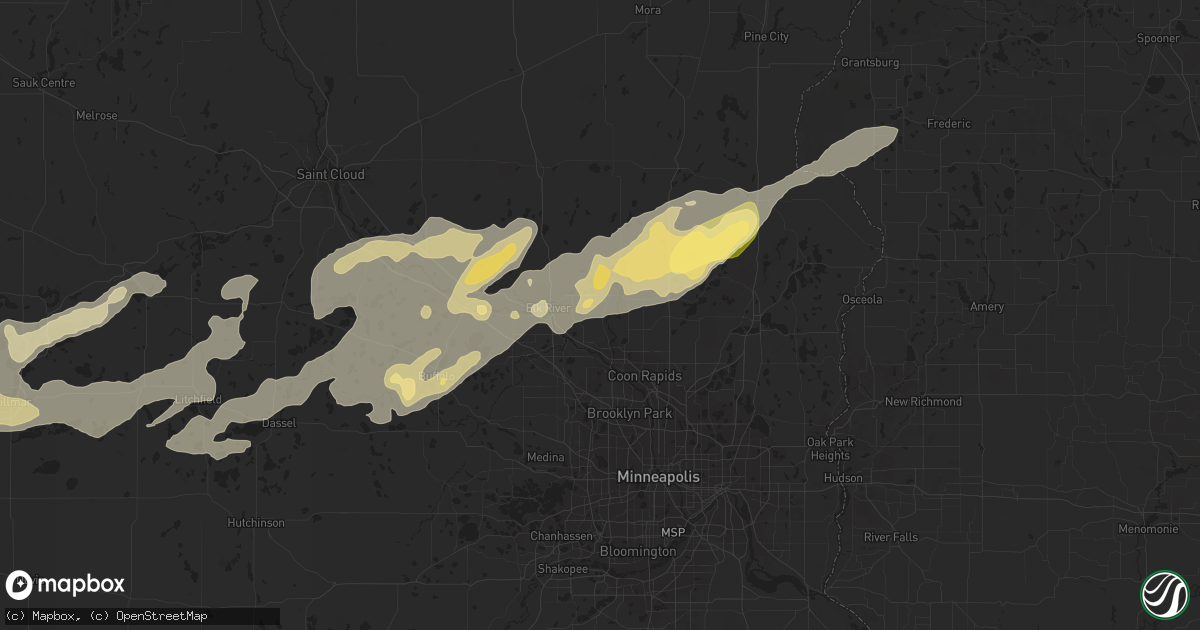 Hail map in Anoka, MN on September 8, 2022