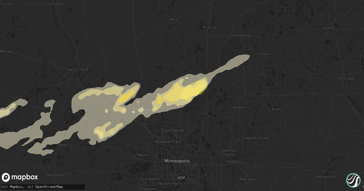 Hail map in Bethel, MN on September 8, 2022