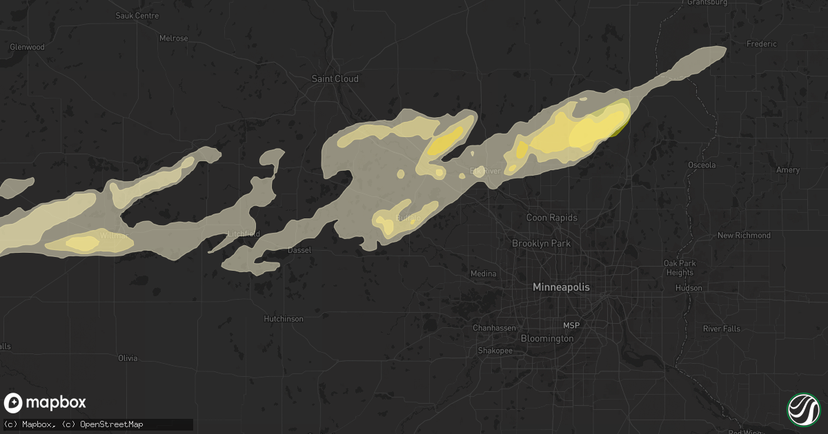 Hail map in Buffalo, MN on September 8, 2022