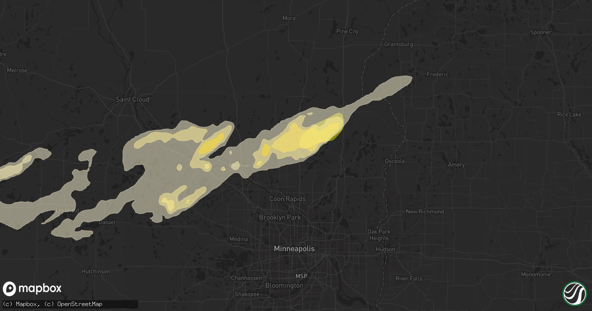 Hail map in Cedar, MN on September 8, 2022