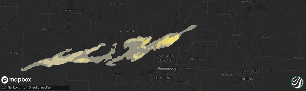 Hail map in Elk River, MN on September 8, 2022