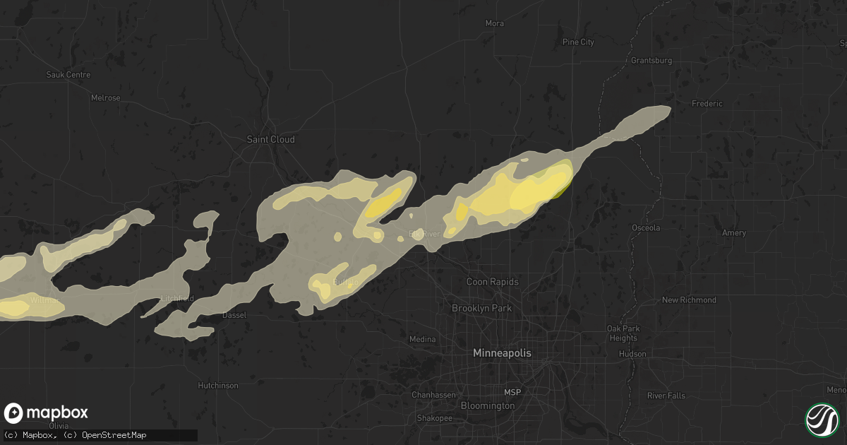 Hail map in Elk River, MN on September 8, 2022