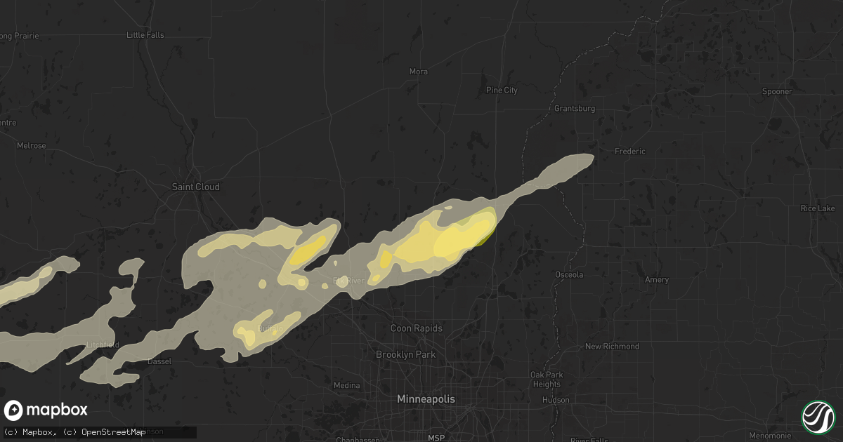 Hail map in Isanti, MN on September 8, 2022