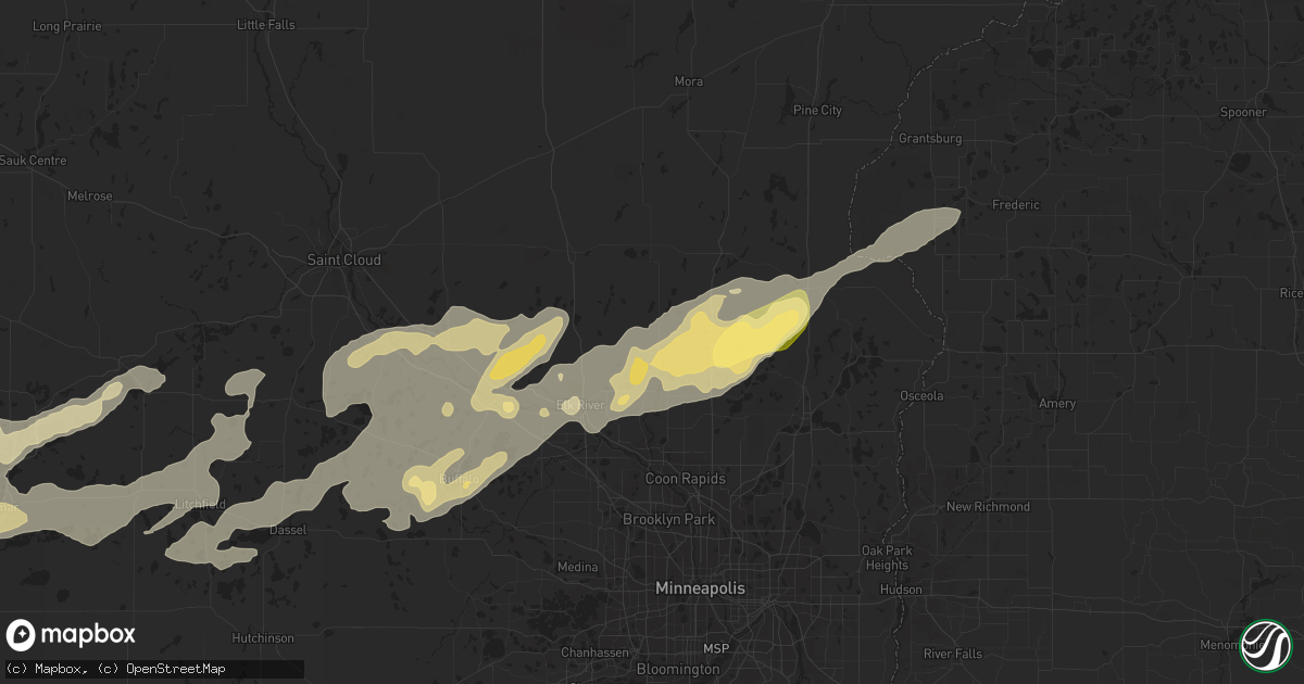 Hail map in Saint Francis, MN on September 8, 2022