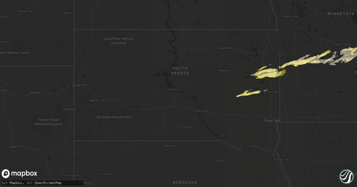Hail map in South Dakota on September 8, 2022