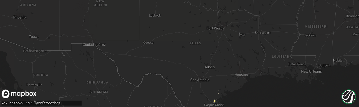 Hail map in Texas on September 8, 2022