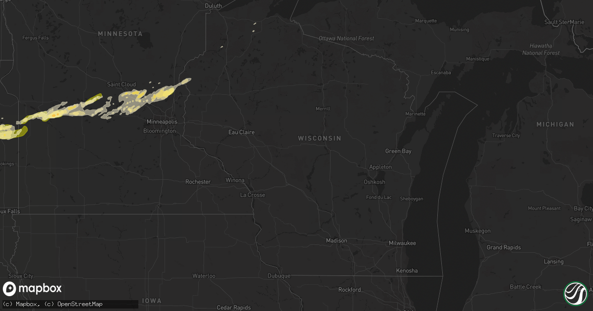Hail map in Wisconsin on September 8, 2022