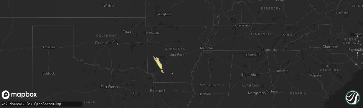 Hail map in Arkansas on September 8, 2023