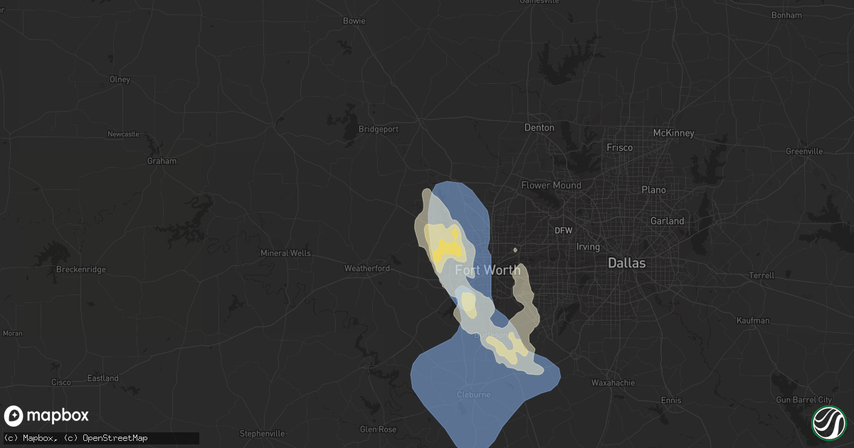 Hail map in Azle, TX on September 8, 2023