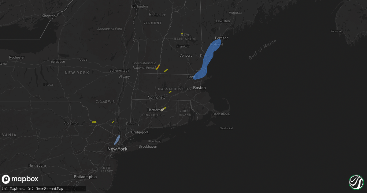 Hail map in Connecticut on September 8, 2023