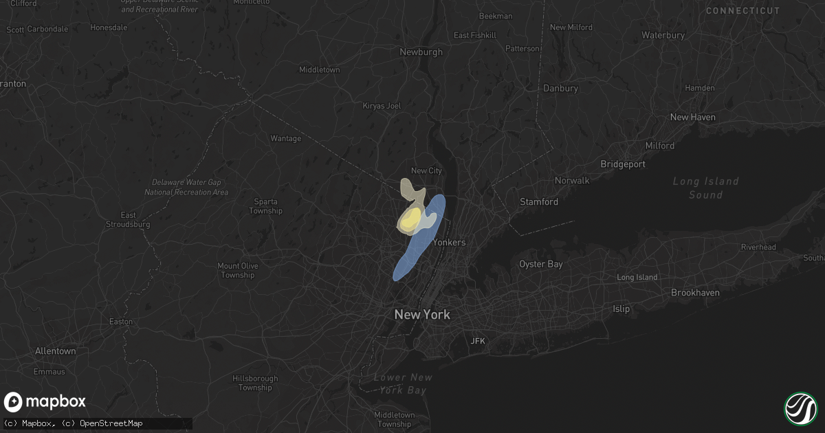 Hail map in Hillsdale, NJ on September 8, 2023