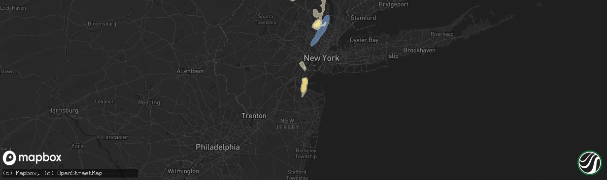 Hail map in Keyport, NJ on September 8, 2023