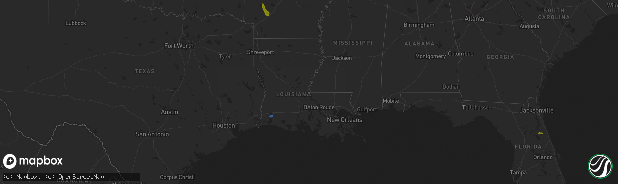 Hail map in Louisiana on September 8, 2023