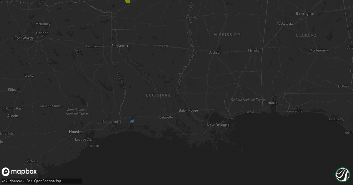 Hail map in Louisiana on September 8, 2023