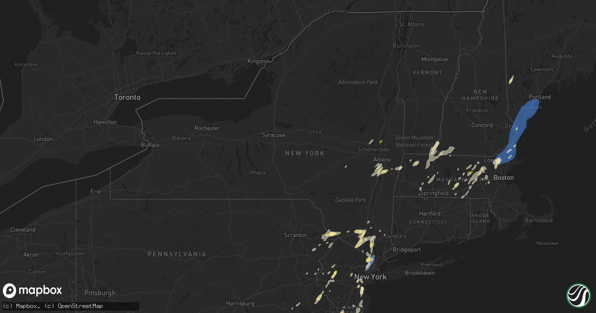 Hail map in New York on September 8, 2023