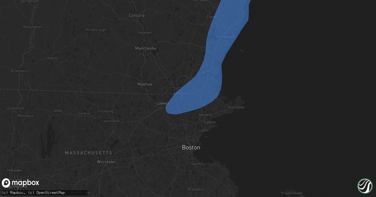 Hail map in North Andover, MA on September 8, 2023