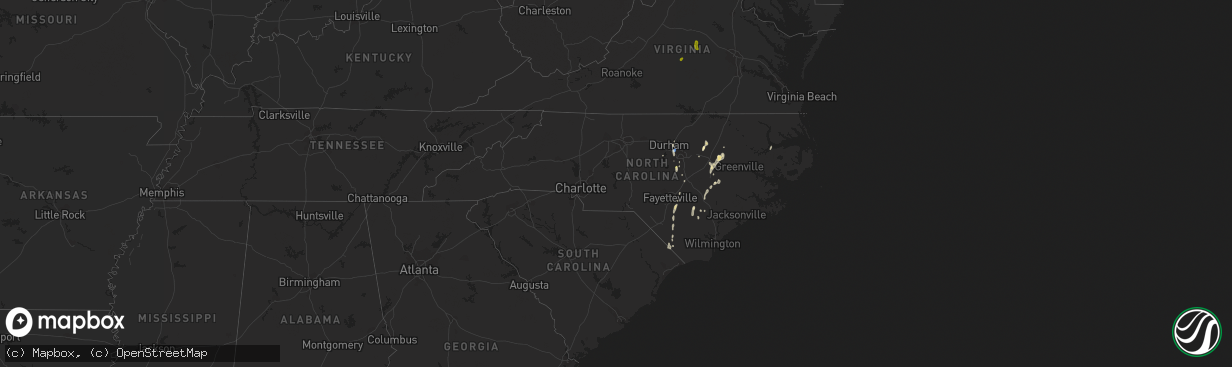 Hail map in North Carolina on September 8, 2023