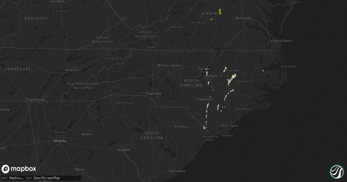 Hail map in North Carolina on September 8, 2023