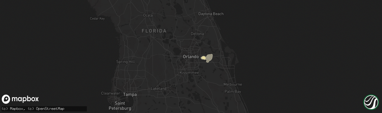 Hail map in Orlando, FL on September 8, 2023