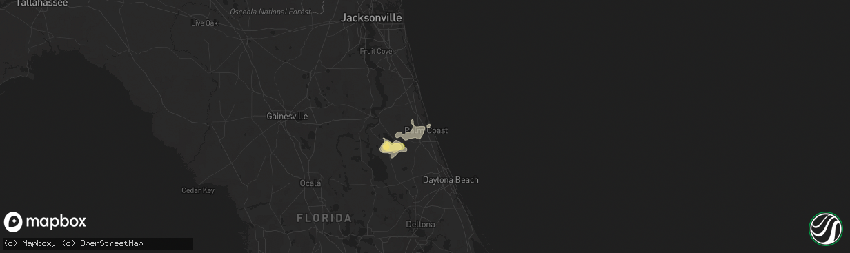 Hail map in Palm Coast, FL on September 8, 2023