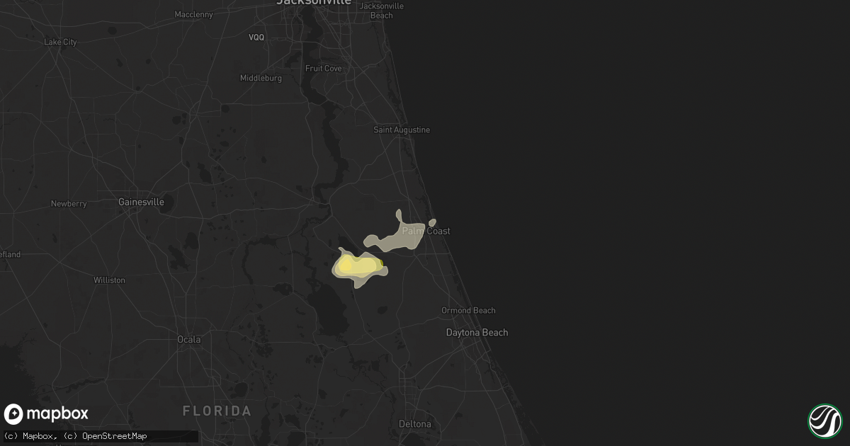 Hail map in Palm Coast, FL on September 8, 2023