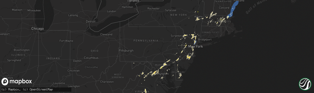 Hail map in Pennsylvania on September 8, 2023