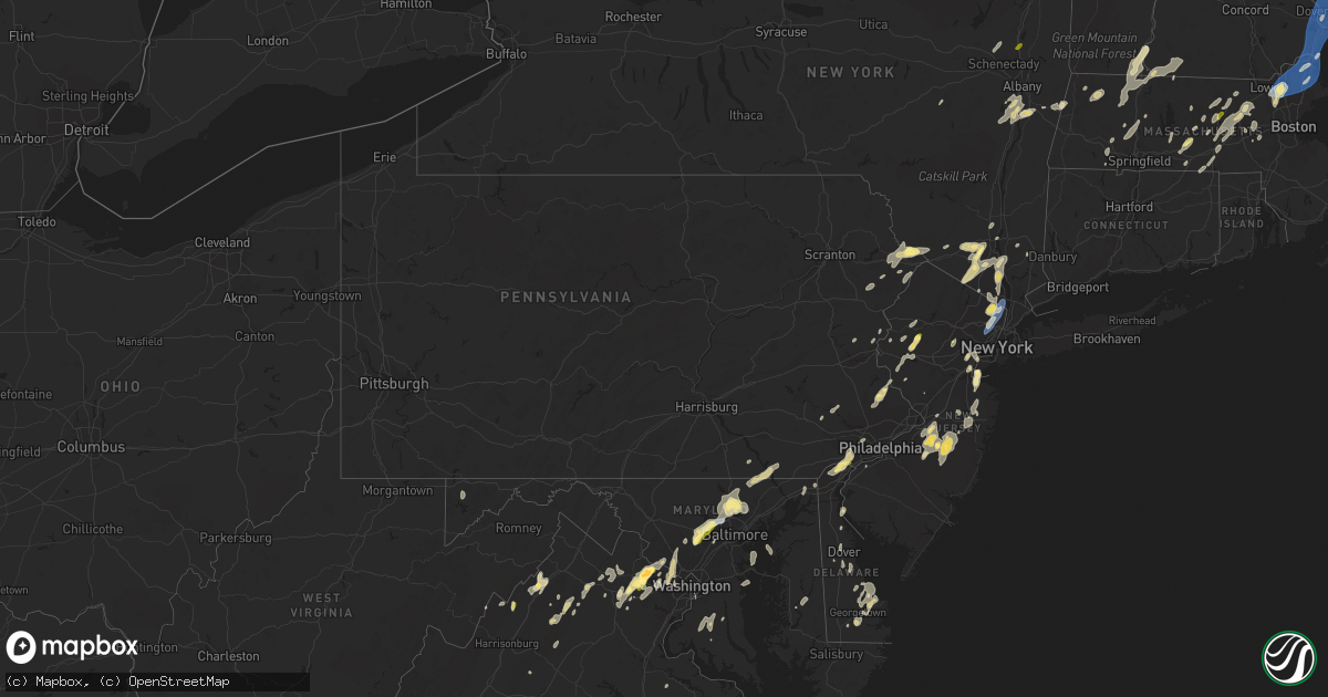 Hail map in Pennsylvania on September 8, 2023