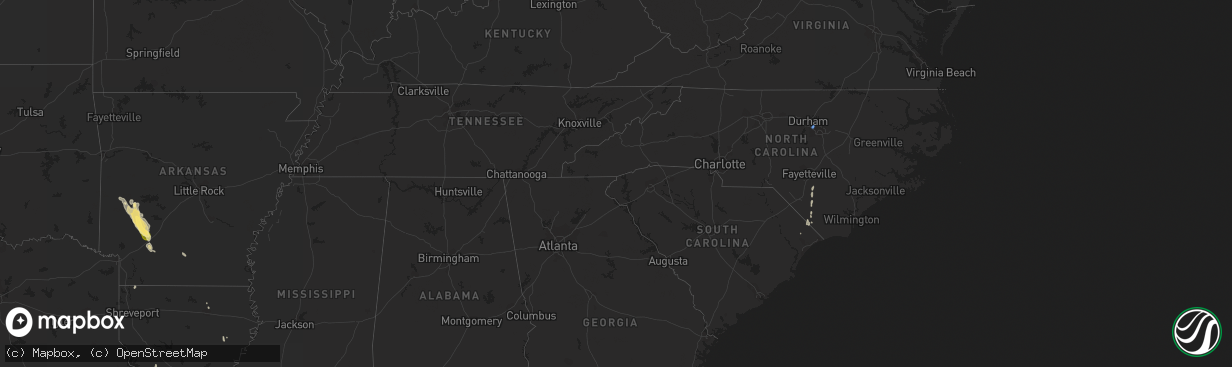 Hail map in South Carolina on September 8, 2023