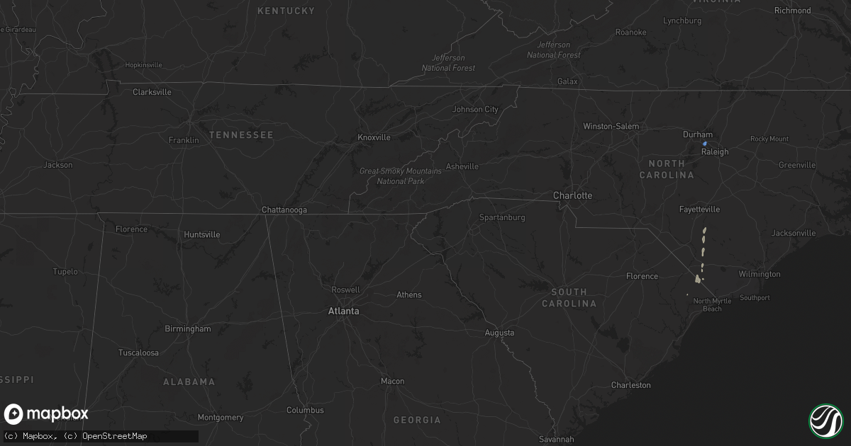 Hail map in South Carolina on September 8, 2023