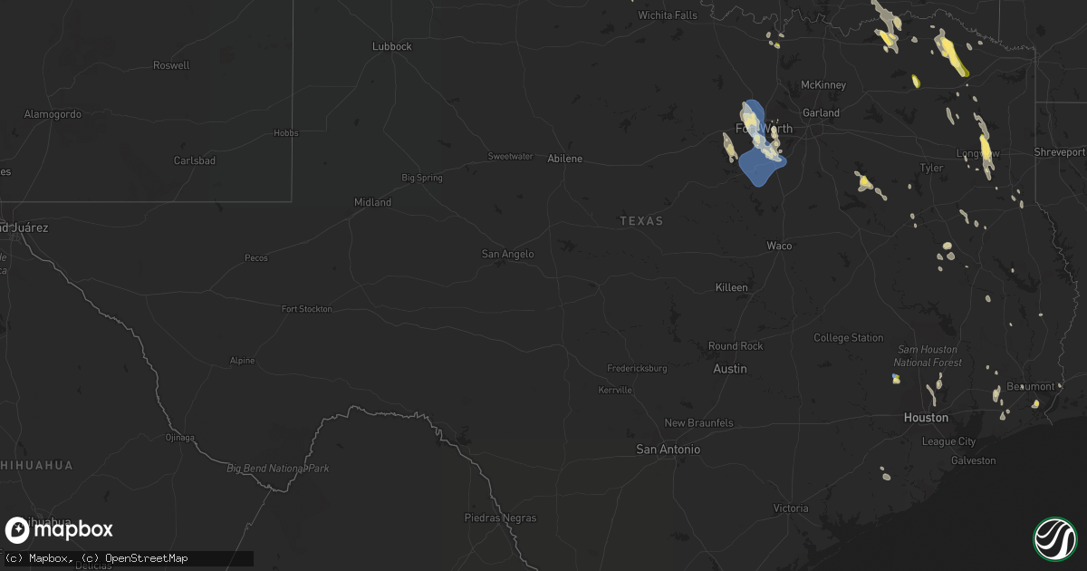 Hail map in Texas on September 8, 2023