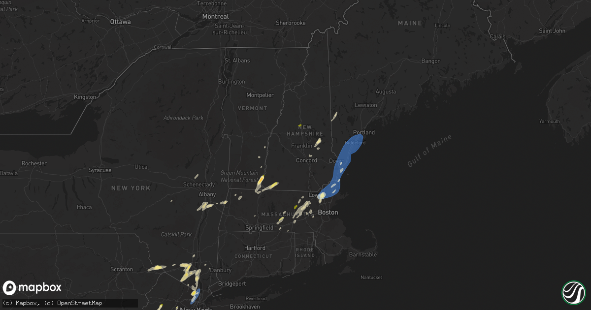 Hail map in Vermont on September 8, 2023