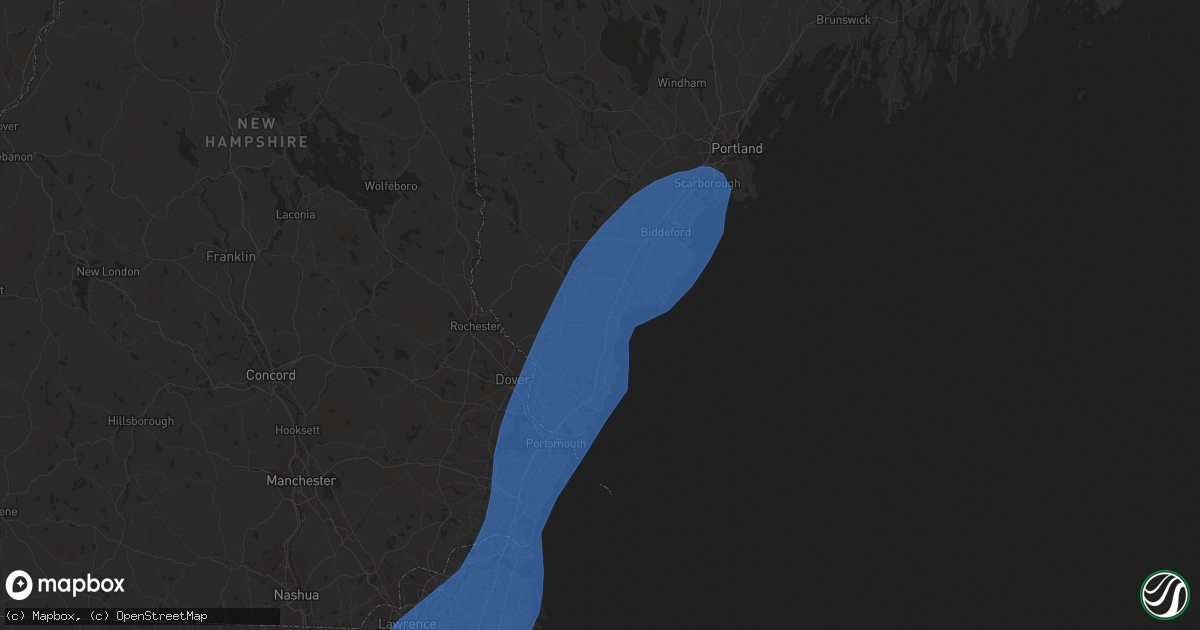 Hail map in Wells, ME on September 8, 2023