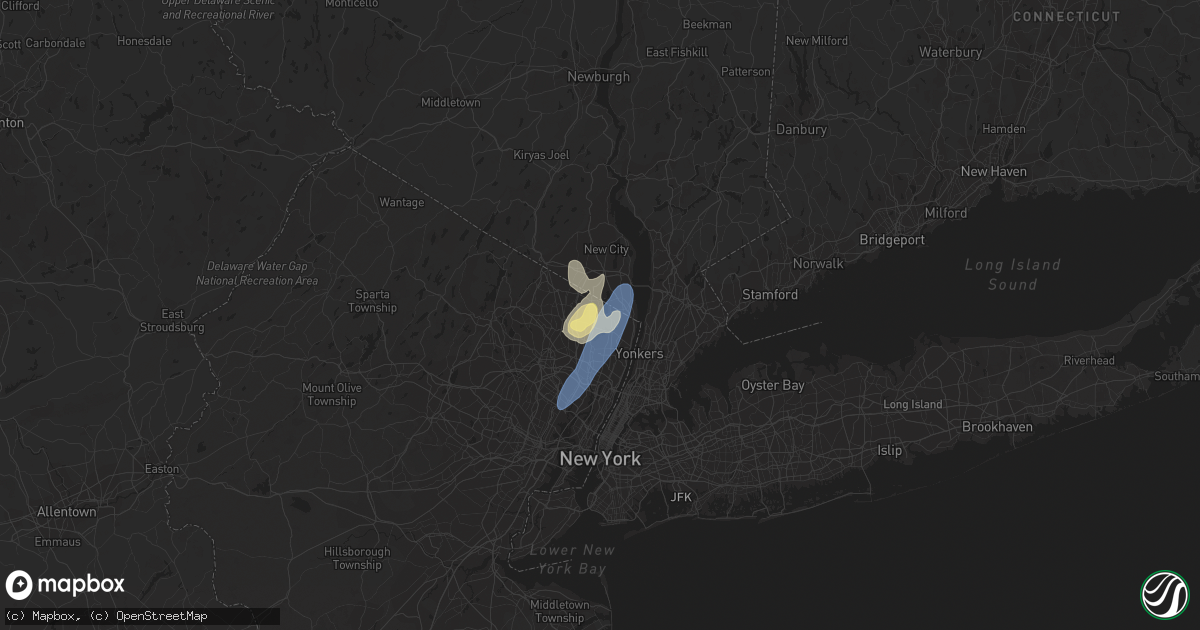 Hail map in Westwood, NJ on September 8, 2023