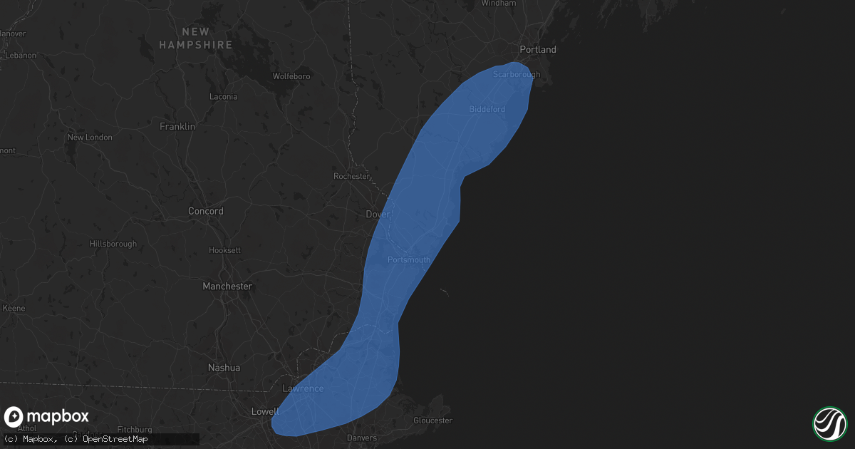 Hail map in York, ME on September 8, 2023